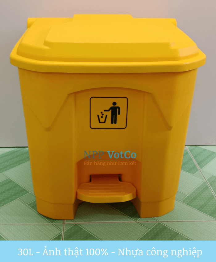 Thung-rac-ngan-mui-30l-cho-nha-hang.png thùng rác đạp chân 30L nhựa công nghiệp màu vàng